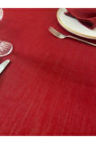 Simli Dertsiz Salon Masa Örtüsü Kırmızı 25 Parça