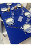 Sıvı Geçirmez Dertsiz Masa Örtüsü Çivit Mavisi 25 Parça