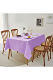 Sıvı Geçirmez Dertsiz Keten Masa Örtüsü Lila