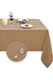 Sıvı Geçirmez Dertsiz Keten Masa Örtüsü Vizon 25 Parça