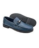 Louvre Lacivert Hakiki Deri Erkek Loafer Ayakkabı