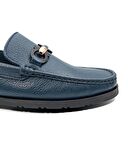 Louvre Lacivert Hakiki Deri Erkek Loafer Ayakkabı