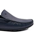 Yalı Lacivert Hakiki Deri Erkek Loafer Ayakkabı