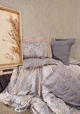 Cotton Box Çift Kişilik Saten Nevresim Takımı Amentes Gri