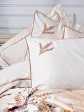 Cotton Box Çift Kişilik Elit Saten Nevresim Takımı Bouquet Ekru