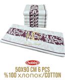 Hobby Pamuk 6´lı 50x90 Havlu Seti Spring Mor