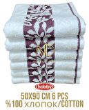 Hobby Pamuk 6´lı 50x90 Havlu Seti Spring Mor