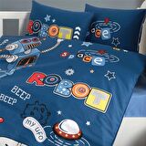 Clasy Bebek Nevresim Takımı Robo v1 Mavi