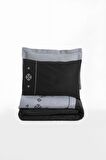 Cotton Box Brode Nakışlı Çift Kişilik Saten Nevresim Takımı Elisa Gri