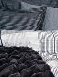 Cotton Box Trim Çift Kişilik Battaniyeli Nevresim Takımı Smooth Siyah