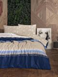 Cotton Box Flanel Nevresim Takımı Çift Kişilik Blueline Lacivert