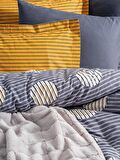 Cotton Box Trim Çift Kişilik Battaniyeli Nevresim Takımı Smooth Gri