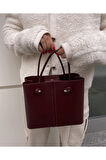 Linda Düğüm Detaylı Çanta Bordo