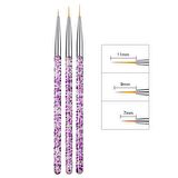 3'lü Tırnak Süsleme Nail Art Fırça Seti