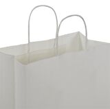 29x15x29-200 Adet Burgu Saplı Beyaz Kraft Çanta