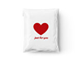 Just For You Baskılı - Beyaz Cepsiz Kargo Poşeti 35x45x5 - 100 Adet