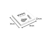 33x33x4 - 25 Adet - Baskılı Beyaz Pizza Kutusu (Orijinal Kraft)