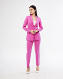 Tek Düğme Klasik Takım Fuşya