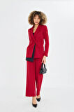 Çift Yaka Kruvze Ceketli Takım Kırmızı