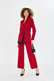 Çift Yaka Kruvze Ceketli Takım Kırmızı