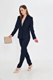 Tek Düğme Poliviskon Takım Lacivert
