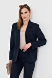 Tek Düğme Poliviskon Takım Lacivert