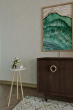 Ahşap Ayaklı Yuvarlak Yan Sehpa – Dekoratif Küçük Sehpa 34x74 cm