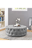 Kapitoneli Yuvarlak Puf/orta Sehpa/100cm