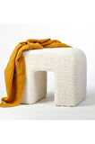 Folk U Puf/bench Peluş Kumaş 40*45 Cm / Yükseklik 46 Cm
