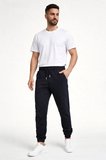 Erkek Jogger Eşofman Altı Cepli, Paça Lastikli , Spor Pantolon - Siyah