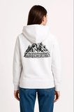 Kadın 3 İplik Pamuklu Kapüşonlu Hoodie Sweatshirt Nihilist Penguen Baskılı - Beyaz