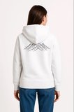 Kadın 3 İplik Pamuklu Kapüşonlu Hoodie Sweatshirt Nihilist Penguen Baskılı - Beyaz