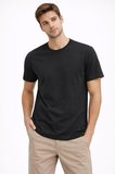 Erkek Bisiklet Yaka Yazlık Kısa kol Düz Tişört Regular Kalıp T-shirt - Siyah