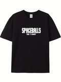 Erkek Baskılı T-Shirt Kısa Kol Bisiklet Yaka Regular Fit Rahat Kalıp Tişört - Siyah
