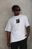 Erkek Kısa Kol Yazlık Tişört Bisiklet Yaka Baskılı Oversize T-Shirt - Beyaz