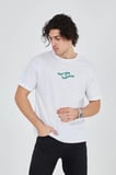 Erkek Baskılı T-Shirt Kısa Kol Bisiklet Yaka Regular Fit Rahat Kalıp Günlük Tişört - Beyaz