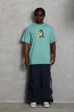 Erkek Baskılı T-Shirt Kısa Kol Bisiklet Yaka Regular Fit Tişört - Mint Yeşili