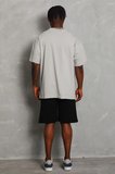 Erkek Düz Yazlık Kısa Kol Tişört Bisiklet Yaka Oversize T-Shirt - Gri