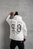 Erkek 98 Baskılı Kapşonlu 3 iplik pamuklu Sweatshirt hoodie - Beyaz