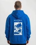 Erkek Baskılı Kapüşonlu Cepli Hoodie 3 İplik Pamuklu Sweatshirt - Saks Mavisii