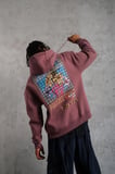 Erkek 3 İplik Pamuklu Kapüşonlu Baskılı Cepli Oversize Sweatshirt Hoodie - Gül Kurusu