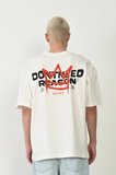 Erkek Kısa Kol Yazlık Tişört Bisiklet Yaka Baskılı Oversize T-Shirt - Beyaz