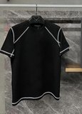 Erkek Tişört Karoyaka Dikişli Oversize T-Shirt - Siyah