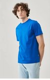 Erkek Düz Penye Tişört Bisiklet Yaka Kısa Kol Regular Fit T-Shirt - Mavi