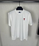 Erkek Kısa Kol Tişört Bisiklet Yaka KALP Baskılı Oversize T-Shirt - Beyaz