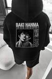 Erkek 3 İplik Pamuklu Kapüşonlu Baskılı Cepli Oversize Sweatshirt Hoodie - Siyah
