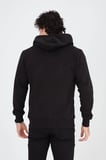 Erkek 3 İplik Pamuklu Kapüşonlu Tam Fermuarlı Cepli Hoodie Sweatshirt - Siyah