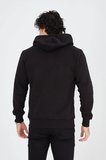 Erkek 3 İplik Pamuklu Kapüşonlu Tam Fermuarlı Cepli Hoodie Sweatshirt - Siyah