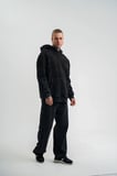 ERKEK 3 iplik Pamuklu Kapüşonlu Yıkamalı Nakışlı Hoodie SweatShirt - Siyah