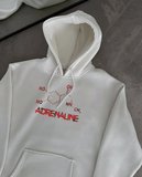 Kadın Oversize Kapüşonlu Cepli Baskılı 3 İplik Pamuklu Hoodie Sweatshirt - Beyaz